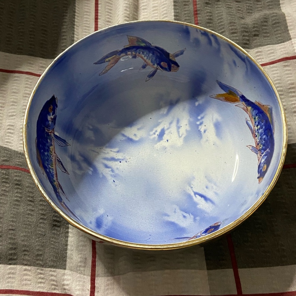 BURGESS & LEIGH Holographic Iridescent KOI Ramen Bowl